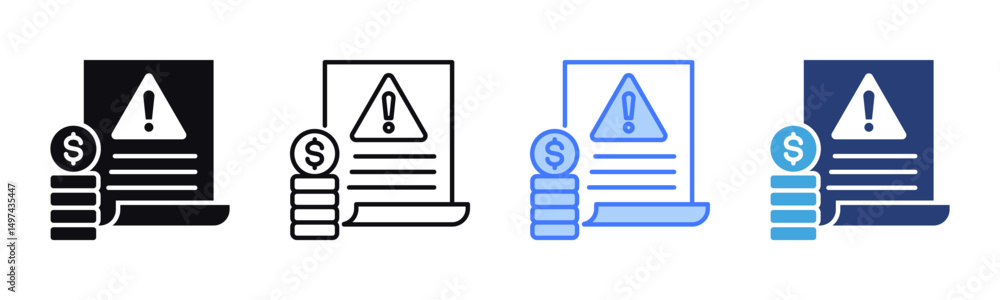 Poster Debt icon sheet multiple style collection