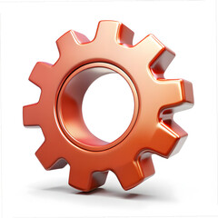 Orange Gear Machine Part on white background