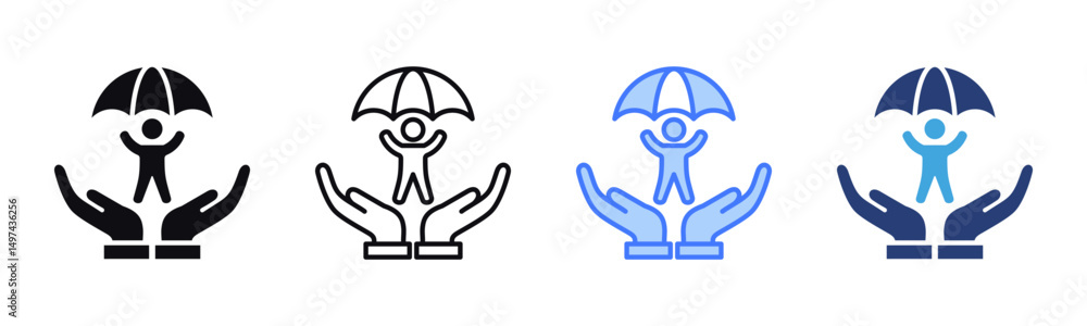 Aufkleber child custody icon sheet multiple style collection