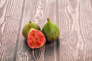 Ripe green raw juicy fig