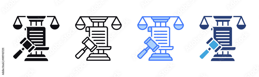 Poster law icon sheet multiple style collection