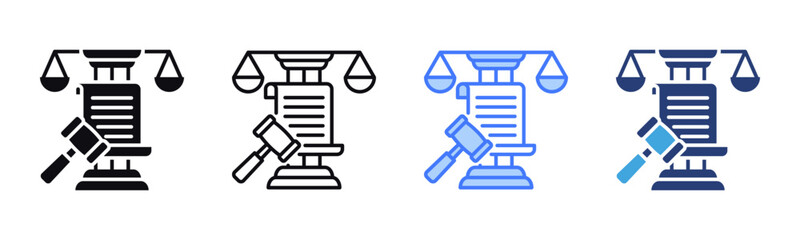 Law icon sheet multiple style collection