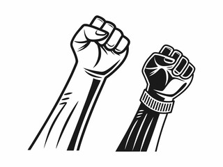 Three stylized hands raised high in a celebratory gesture, depicted with bold red outlines and a dynamic, hand-drawn style against a white background.