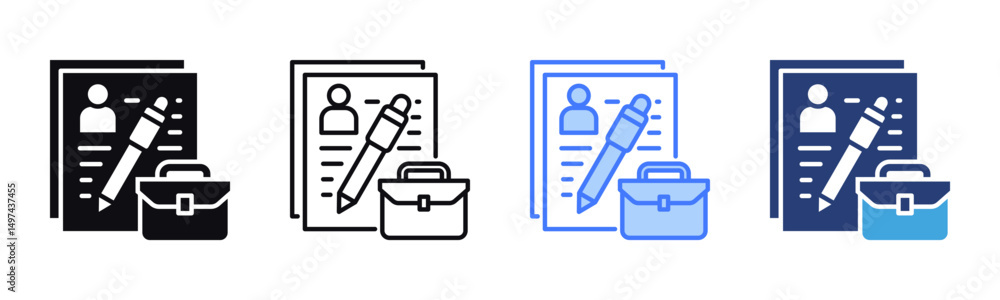 Poster registration form icon sheet multiple style collection