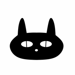 Cat icon head face logo symbol character cartoon doodle vector illustration