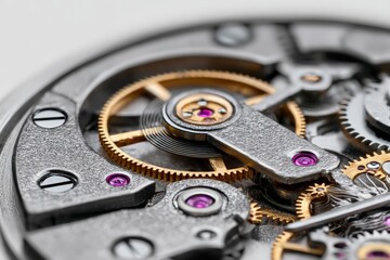 Intricate details of a mechanical watch movement showcasing craftsmanship and precision