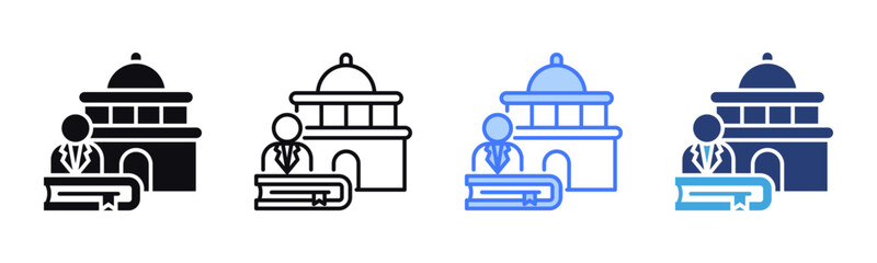 Lawyer icon sheet multiple style collection