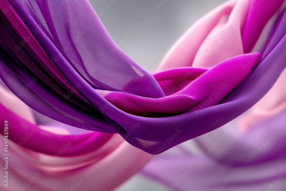 Poster colorful silk ribbons intertwine gracefully in soft light creating an elegant display of motion and 