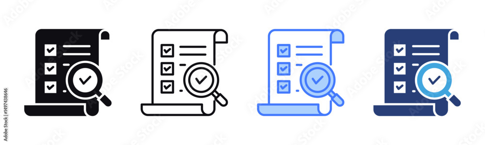 Poster Audit icon sheet multiple style collection