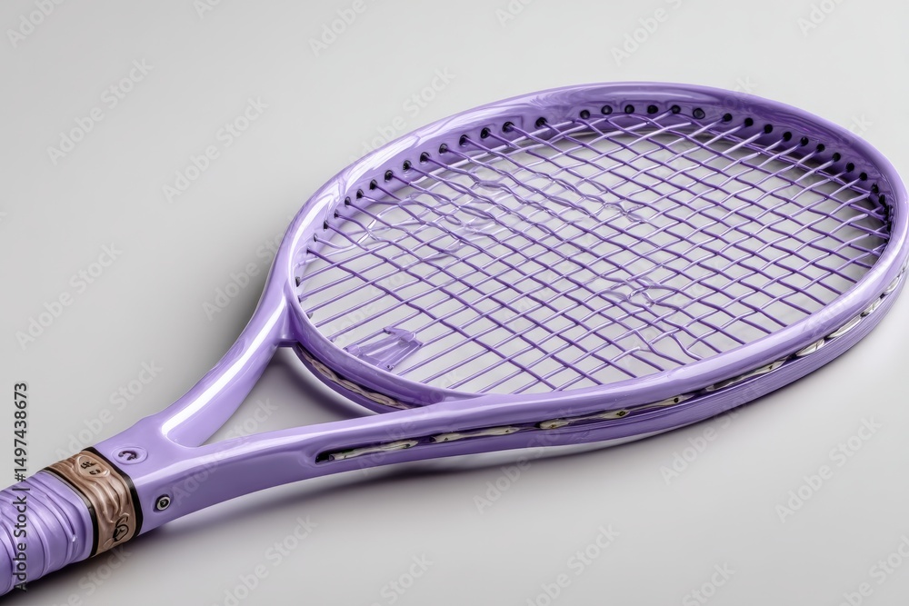 Poster unique purple tennis racket lying on a flat surface showcasing its design and craftsmanship in a min