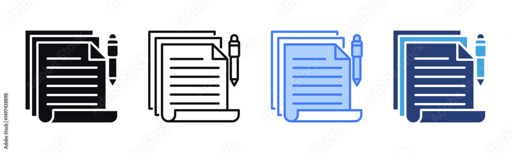 Poster sheet icon sheet multiple style collection