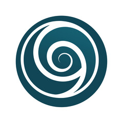 Abstract teal swirl within a circle design for modern branding and creative concepts