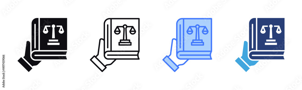 Poster law book icon sheet multiple style collection