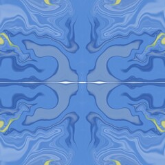 An abstract blend of light and dark blue with marbled veins, creating a symmetrical ripple effect.
