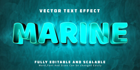 Marine blue text effect, editable sea and water text style