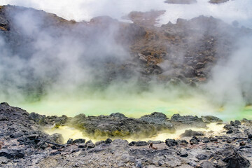 日本一の強酸性温泉　玉川温泉。日本、秋田