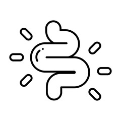 Constipation line icon