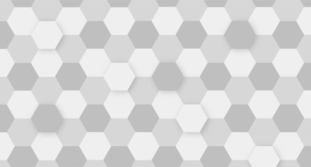 hexagon White Color Abstract Background