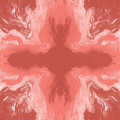 A rich red and terracotta mirrored design with swirling textures, evoking warmth, grounding, and inner fire