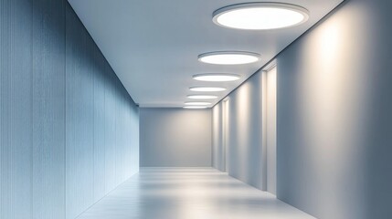 Obraz premium Minimalist hallway lighting isolated on white background