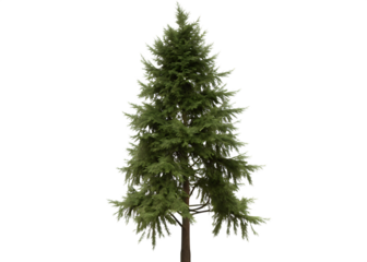 Evergreen fir tree isolated on a white background png ai generated