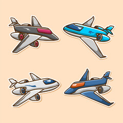 jet airplane sticker collection set