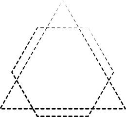Triangle shapes dash line. Graphic elements