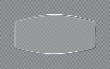 Glass frame in realistic style isolated on transparent background