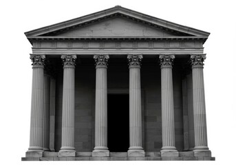 Obraz premium Temple with columns architecture isolated on white background