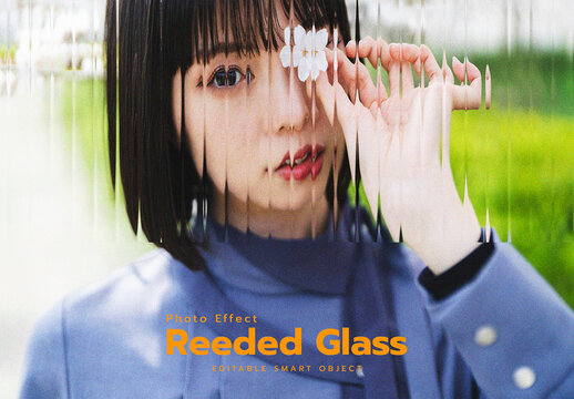Reeded Glass Texture Photo Effect