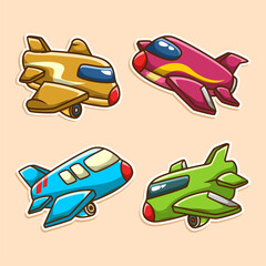 Plane automobile sticker collection set