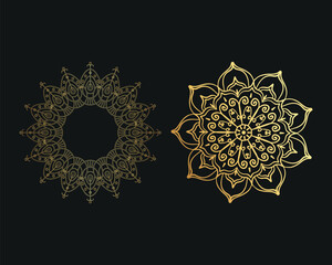 golden Mandala design. Decorative golden mandala. Mandala for henna, mehendi, business card, template, tattoo, Decorative ethnic ornamental elements, card. Spiritual golden mandala	