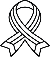 Elegant Looped Patriotic Ribbon Line Art for Independence Day