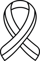 Elegant Looped Patriotic Ribbon Line Art Clean Monochrome Design for Independence Day