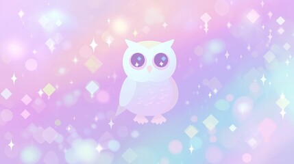 Fototapeta premium Owl in Soft Holographic Light