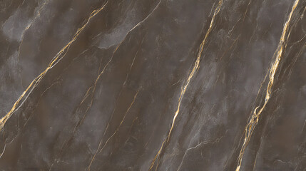 Close-up texture of dark brown marble with elegant gold veining, showcasing a luxurious and natural stone surface ideal for architecture, design, and interior materials.
