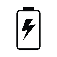 Battery Icon. Illustration of Battery Charging Indication With Electric Symbol.