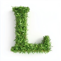 Letter L made from tree branches alphabet nature character, isolated white