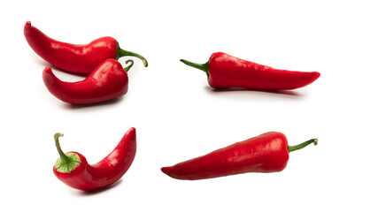 Red hot chili pepper isolated on a white background.