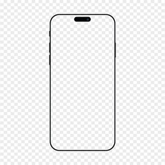 Mobile phone frame isolated on transparent background