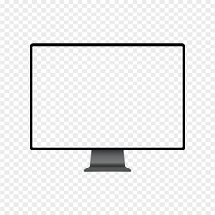 Computer monitor or LED frame isolated on transparent background