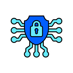 Icon a cybersecurity, isolated against a clean background.