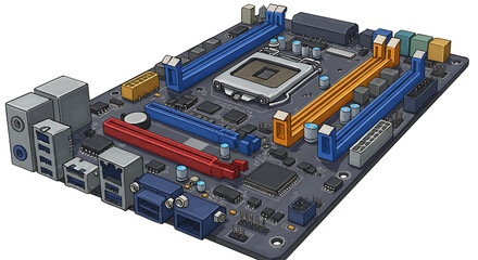 Obraz premium Computer motherboard close up