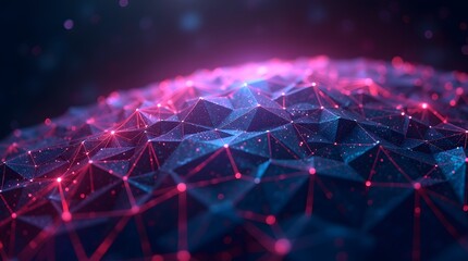 Abstract 3D network connections with plexus design, ideal for technology, science, and futuristic themes.