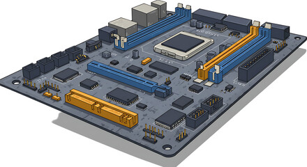 Obraz premium Computer motherboard circuit board hardware
