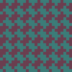 Seamless retro geometric pattern with bold abstract shapes and vintage color palette. Repeating vector design for fabric, wallpaper, wrapping, and digital backgrounds.