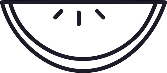 vector lineart of Slice of Watermelon