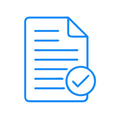 Document checklist icon vector illustration for task management and project approval process design concept on transparent background