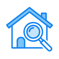 Find your dream home search real estate property with magnifying glass house icon vector illustration on transparent background