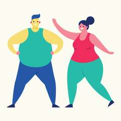 Happy couple working out together